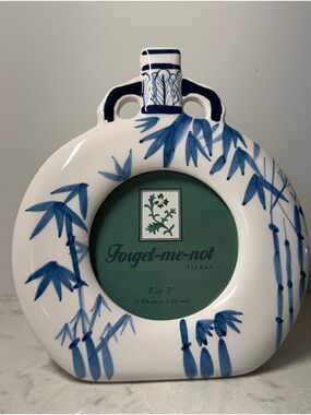 Hand-Painted Blue & White Ceramic Photo Frame
